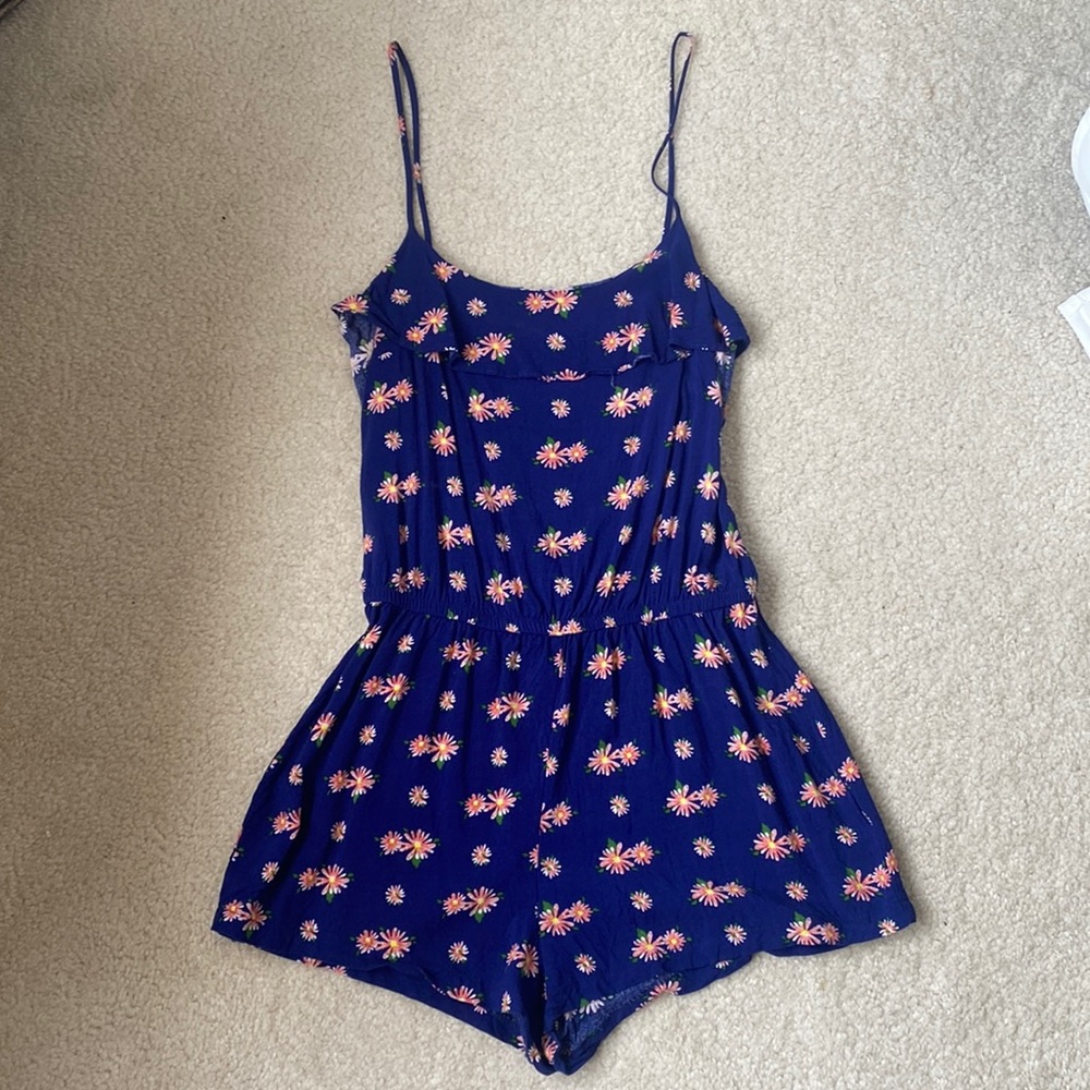 Papaya blue floral romper